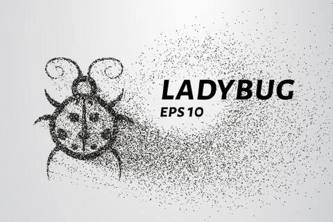 Ladybug of particles. Ladybug consists of circles and points. Vector illust.. Illustrazione stock