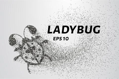 Ladybug of particles. Ladybug is made of circles and dots. Vector illustratio Stock Illustration