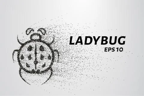 Ladybug of particles. Ladybug is made of circles and dots. Vector illustratio Stock Illustration