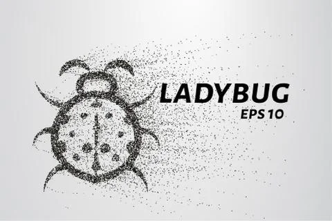 Ladybug of particles. Ladybug is made of circles and dots. Vector illustratio Stock Illustration