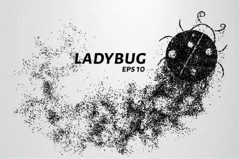 Ladybug of particles. Ladybug is made of circles and dots. Vector illustratio Stock Illustration