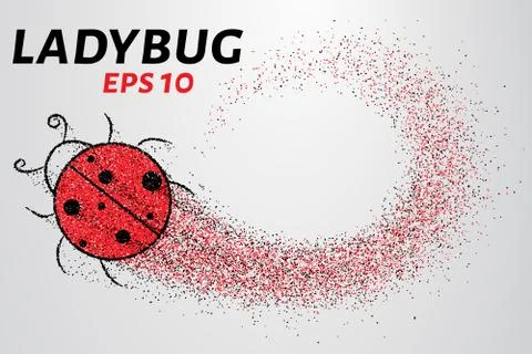 Ladybug of particles. Silhouette ladybugs of small circles. Vector illustrati Stock Illustration