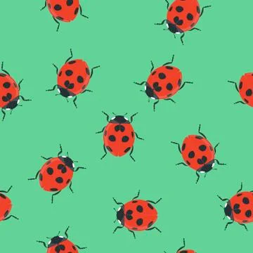 Ladybug  Pattern Background Stock Illustration