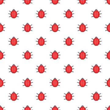Ladybug pattern, cartoon style Stock Illustration