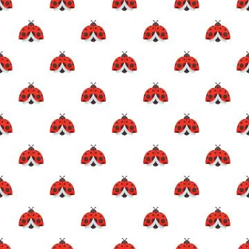 Ladybug pattern creating a lucky seamless background design Illustrazione stock