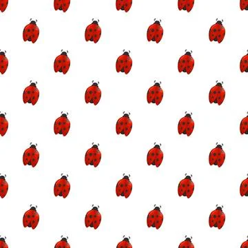 Ladybug pattern creating a seamless background design Stock Illustration