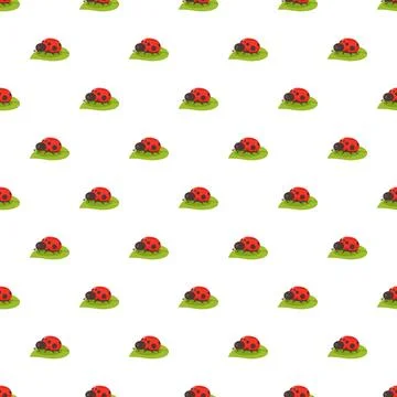 Ladybug pattern creating seamless nature background wallpaper Illustrazione stock