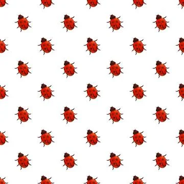 Ladybug pattern creating vibrant insect field background Stockillustratie