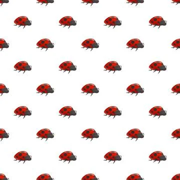 Ladybug pattern creating vibrant seamless background Illustrazione stock