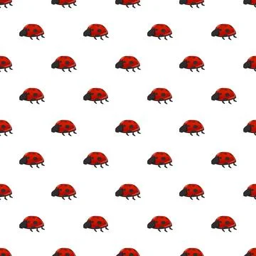 Ladybug pattern design for spring nature background Illustrazione stock