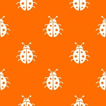 Ladybug pattern orange Stock Illustration