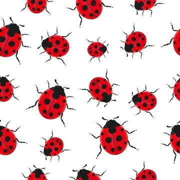 Ladybug Pattern Seamless  background. Stock Illustration