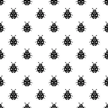 Ladybug pattern vector seamless Stock Illustration