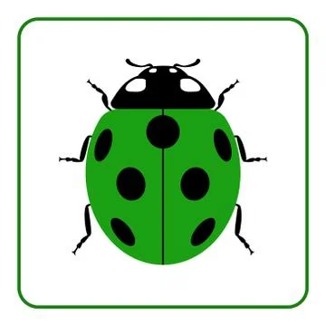 Ladybug realistic cartoon icon Illustrazione stock