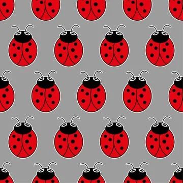 Ladybug seamless pattern art background Stock Illustration