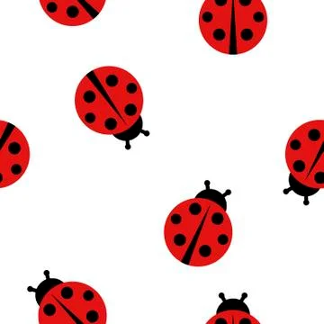 Ladybug seamless pattern background. Vector illustration Stock Illustration