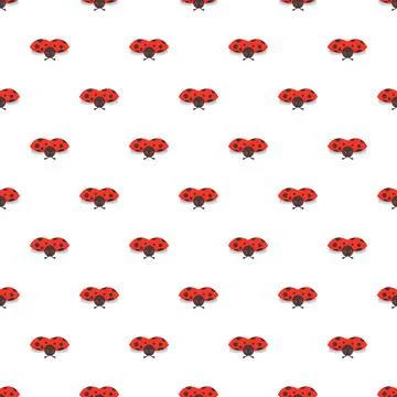 Ladybug seamless pattern creating repeating texture background 스톡 일러스트