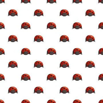 Ladybug seamless pattern creating repeating insect background Illustrazione stock