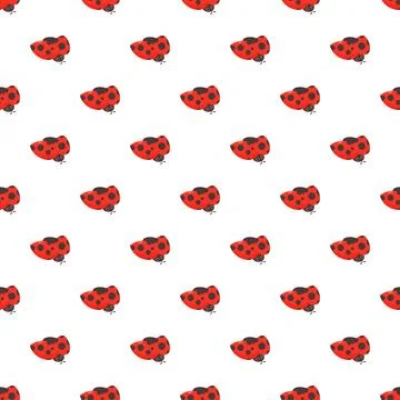Ladybug seamless pattern creating a whimsical background design 스톡 일러스트