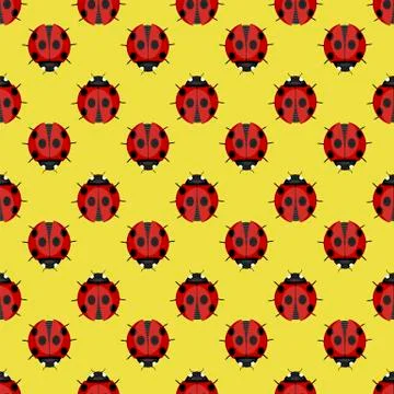 Ladybug Seamless Pattern Stock Illustration