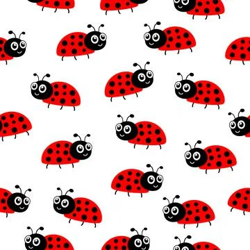 Ladybug seamless pattern. Stock Illustration