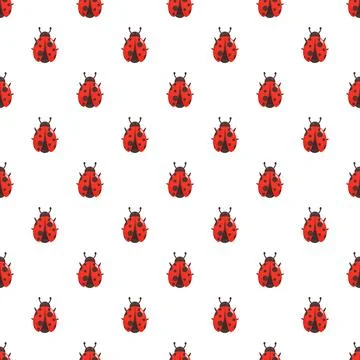 Ladybug seamless pattern repeating background design Stock Illustration