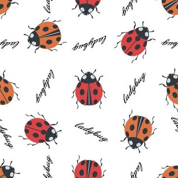 Ladybug seamless pattern vector Stock-Illustration