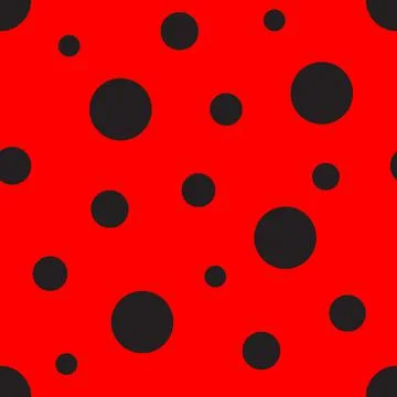 Ladybug seamless vector pattern. Stock Illustration