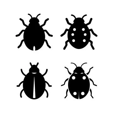 Ladybug silhouette Stock Illustration