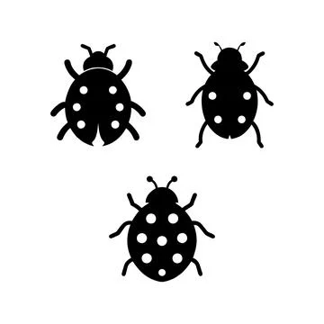 Ladybug silhouette Stock Illustration