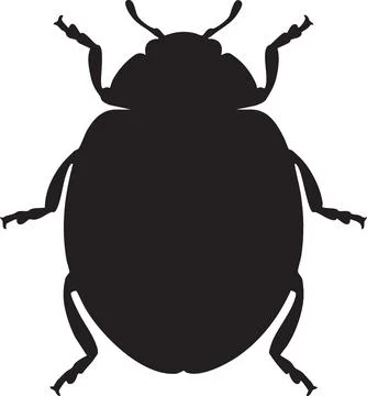 Ladybug Silhouette Vector Illustration Stock Illustration
