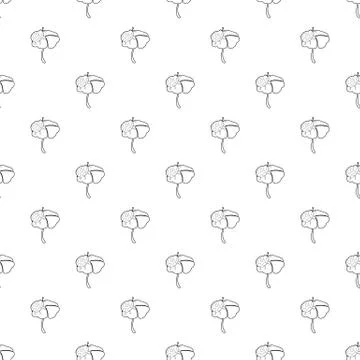 Ladybug sits on a flower pattern vector seamless Stock Illustration