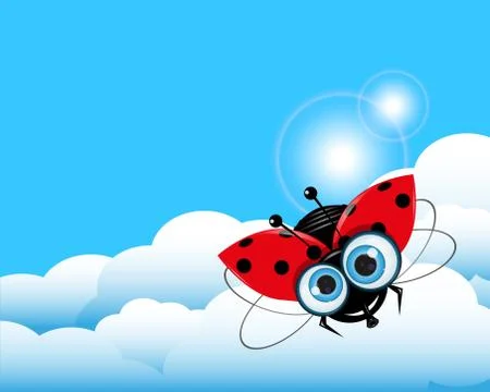 Ladybug in the Sky Stock Illustration