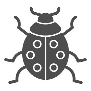 Ladybug solid icon, beetles concept, ladybird sign on white background, lady イラスト素材