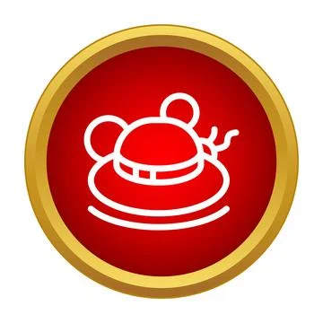 Ladybug sun hat simple summer icon design Stock Illustration