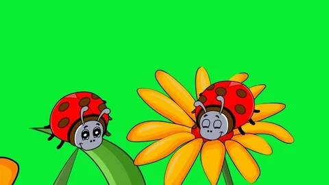 Ladybug swing in sunflower Video stock 324631777