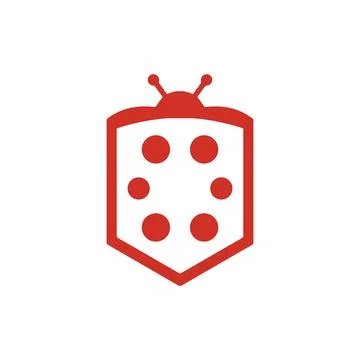 Ladybug technology logo, red icon ladybug Stock Illustration
