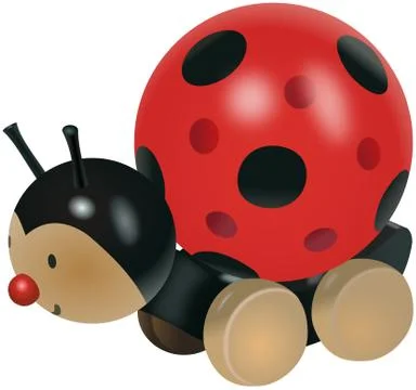 Ladybug toy on wheels Stock Illustration