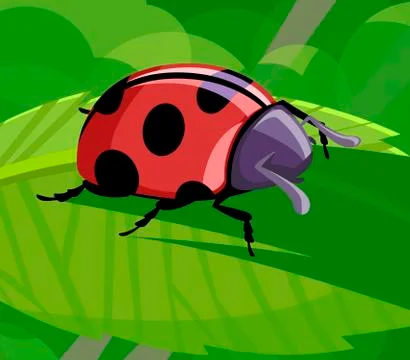 Ladybug on a tree Stock Illustration