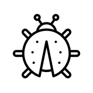 Ladybug vector, Easter line icon editable stroke Stock Illustration