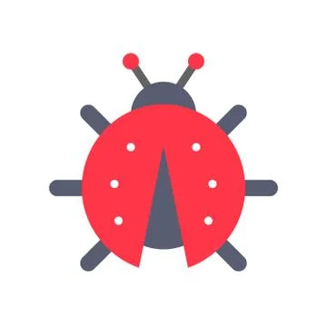 Ladybug vector, Isolated Easter flat style icon 스톡 일러스트