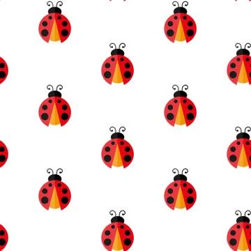 Ladybug. Vector pattern Stock Illustration
