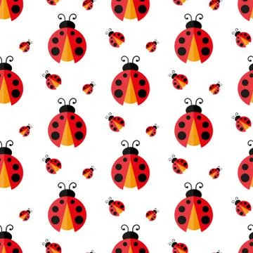 Ladybug. Vector pattern Stock Illustration