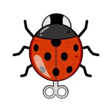 Ladybug wind up toy mechanism, playing game Stock Illustration
