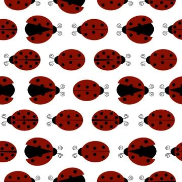 Ladybugs isolated vector seamless pattern	 Stock Illustration