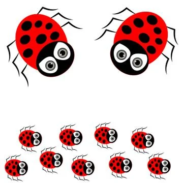 Ladybugs isolated on white background Stock Illustration