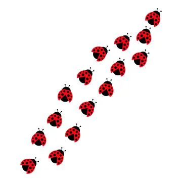 Ladybugs line group. Stock Illustration