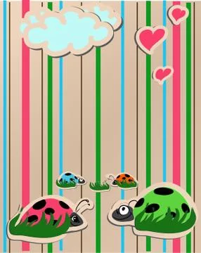Ladybugs in love Stock Illustration