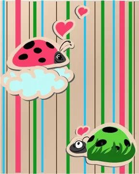Ladybugs in love Stock Illustration