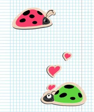 Ladybugs in love Stock Illustration